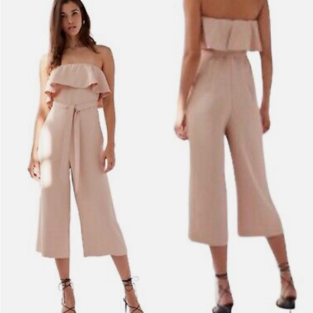 Elegant Strapless Pink Jumpsuit